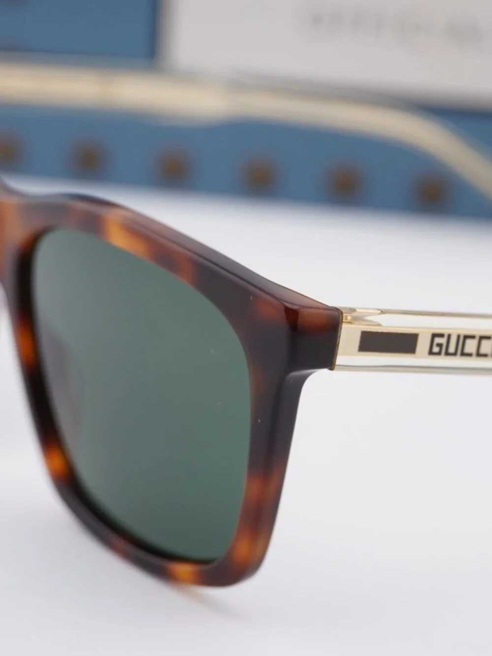 Gucci GG0558S 003 Rectangle Sunglasses – Havana\Green